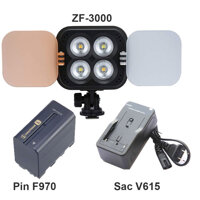Combo Đèn led quay phim Zifon ZF-3000 New Nhiều lựa chọn, Hàng nhập khẩu - Combo 3 Đèn ZF-3000  Pin F970  Sạc V615
