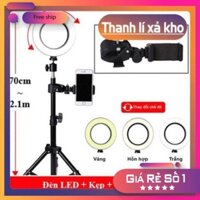 Combo Đèn livetream 16cm + Chân đèn cao 2.1m chắc chắn - 3 chế độ ánh sáng siêu sáng - Cực tiện khi livestream