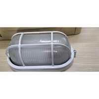 Combo Đèn ốp trần oval+ Bóng LED đui E27 220V 9W, dùng cho kho lạnh, nhà tắm, hành lang, khu vực ẩm ướt