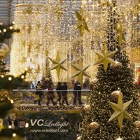 Combo đèn rèm sao, chớp led 10m, bóng búp chanh