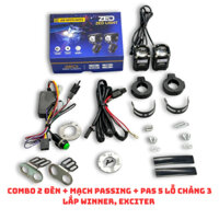 COMBO Đèn Trợ Sáng Bi Cầu Mini W2 ZEDLIGHT 55W 2 Chế Độ 9-80V ĐiệnBình Lắp Xe Máy, Xe Điện, Oto - Phụ Tùng