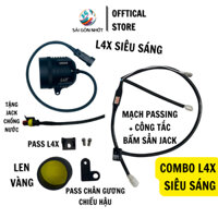 COMBO Đèn Trợ Sáng L4X OSRAM 35W Gắn Nhiều Dòng Xe + Công Tắc, Mạch Passing, Bấm Sẳn Giắc + Kèm 2 Pat + TẶNG LEN VÀNG