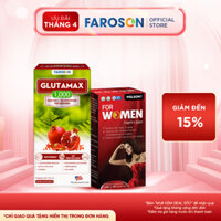 Combo đẹp da trắng da viên uống Glutathione Faroson Glutamax 1000 [30 v] và Welson For Women [60 v]