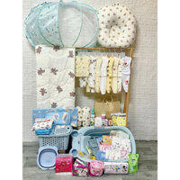 COMBO ĐI SINH ĐẦY ĐỦ B3 TONE GẤU CHO MẸ VÀ BÉ  ( gồm QUẦN ÁO VÀ CÁC VẬT DỤNG THIẾT YẾU ) TẶNG NỆM, TÚI GẤU