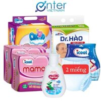 Combo đi sinh ICOOL gồm miếng lót sơ sinh miếng lót mama tấm lót y tế băng quần tã quần và dung dịch