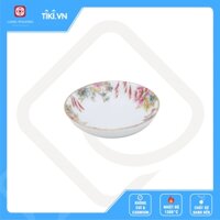 Combo đĩa muối tiêu sứ Long Phương họa tiết bông lau hồng mạ viền vàng - 10 đĩa
