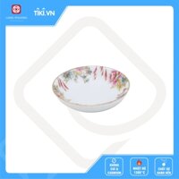 Combo đĩa muối tiêu sứ Long Phương họa tiết bông lau hồng mạ viền vàng - 6 đĩa