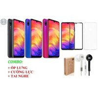 Combo Điện Thoại Xiaomi Redmi Note 7 Ram 3GB 32GB + Cường lực + Ốp lưng + Tai nghe - Hãng Phân Phối Chính Thức