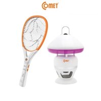 Combo Diệt Côn Trùng 1: Đèn muỗi Comet CM038 3W kiêm đèn ngủ & Vợt Muỗi Comet CP045 điện thế mạnh