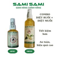Combo diệt côn trùng an toàn gồm diệt ruồi sinh học SAMI SAMI 60ml và diệt muỗi an toàn SAMI SAMI 100ml