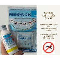 [COMBO DIỆT MUỖI GIÁ RẺ] Map Permethrin 50EC chai 100ml, Fendona 10SC gói 5ml