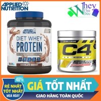 Combo Diet Whey + C4 Pre Workout Applied Nutrition - Whey giảm mỡ + Pre Workout