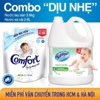 Combo dịu nhẹ cho da gồm Nước lau sàn SUNLIGHT Hương Hoa Thiên Nhiên can 3.6kg và Nước xả vải Comfort cho da nhạy cảm túi 2.6L LazadaMall