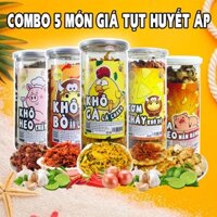 Combo đồ ăn vặt giá sỉ, khô gà, khô bò, khô heo, khô mực, da heo, cơm cháy