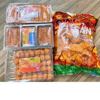 combo đồ ăn vặt gồm 4 món snack bánh bò xiên vừng ,bánh bò quẩy hộp, bánh bò miếng vừng , bánh bò đặc sản