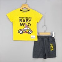 COMBO ĐỒ BỘ BÉ TRAI IN HÌNH BABY MILO SIZE 2-7(10-22kg)