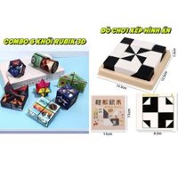 Combo Đồ chơi 7 món gồm 6 khối Rubik biến thể và Đồ chơi xếp hình ấn đen trăng - Đồ chơi thông minh cho bé