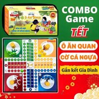 Combo Đồ Chơi Board Game Tết 2025, Bộ Cờ Cá Ngựa Hộp Gập Và Ô Ăn Quan Bằng Giấy Trò Chơi Dân Gian Chơi Cùng Gia Đình