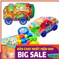 Combo Đồ Chơi Xếp Hình Tàu Hỏa Và Siêu Xe Sato Cho Bé
