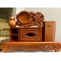 Combo đồ gỗ bon bon 68 khay trà cuốn thư,Đồ gỗ cao cấp hộp 3 ngăn,hộp đựng chè khô,gạt tàn,lọ tăm chất lượng gỗ hương đá