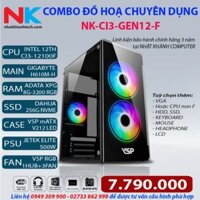 Combo đồ hoạ NK-CI3-GEN12-F (CPU-I3-12100F/ MAIN-H610/ RAM-8GB/ SSD-256GB/ PSU-500W)