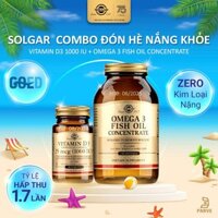 Combo Đón hè Nắng khỏe - Solgar Omega 3 Fish Oil Concentrate - Solgar Vitamin D3 15 mcg (1000 IU)