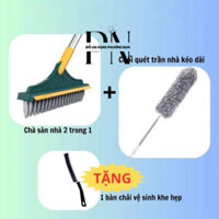Combo dọn nhà 3 món chổi chà cọ nhà vệ sinh chồi quét trần nhà bàn chải khe hẹp hãng miDoctor