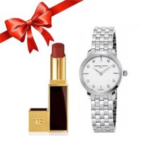 Combo Đồng Hồ Nữ Frederique Constant FC - 200STDS6B Và Son Tom Ford Lip Color Màu 27 Đỏ Gạch