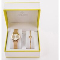 Combo đồng hồ nữ Julius JA-732 dây thép và lắc tay thời trang