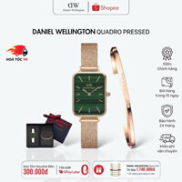 Combo Đồng Hồ Nữ Quadro Pressed Melrose Green & Vòng Tay Classic Cuff V1 DW Chính Hãng - Daniel Store