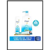 COMBO DOVE Dầu Gội Dưỡng Tóc Bồng Bềnh Chai 640G - Dầu Xả DOVE Chai 140G