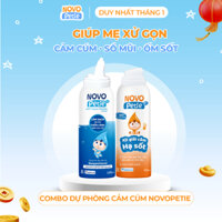 Combo Dự phòng xử lý cảm cúm cho bé Novopetie - Xịt mũi cho bé 0.9% và xịt giải cảm hạ sốt Novopetie 6m+