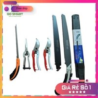 Combo Dụng Cụ Cây Cảnh Bonsai Nhật Bản (Kéo Tỉa Thép Trắng Kéo Cắt Cành Cưa Lách New và Cưa Barker)