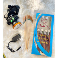 ComBo Dụng Cụ Chuyên Lấy Ráy Tai + Đèn Pin và 10 Long Vũ . Dụng Cụ 8 Món Thanh Sơn Cao Cấp Kèm Hộp Nhựa Đựng