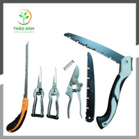 Combo Dụng Cụ Làm Vườn Cây Cảnh Bonsai Nhật Bản (Kéo Tỉa Trắng Kéo Cắt Cành SK5 Cưa Lách New và Cưa Gập - GD Smart