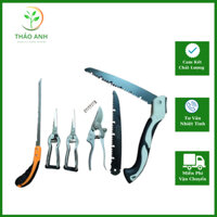 Combo Dụng Cụ Làm Vườn Cây Cảnh Bonsai Nhật Bản (Kéo Tỉa Trắng Kéo Cắt Cành SK5 Cưa Lách New và Cưa Gập - ThaoAnh