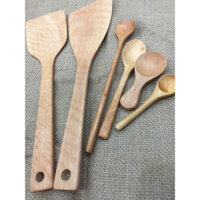 [Combo dụng cụ nhà bếp bằng gỗ] 1 chén/ 4 muỗng/ 4 đôi đũa/ 1 vá cơm/ 2 sạn xào