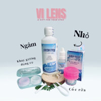 Combo dung dịch Ngâm và nhỏ, khay và cốc rửa dành cho Lens - Vi LENS Contactlens