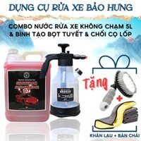 Combo Dung Dịch Nước Rửa Xe Không Chạm 5 Lít & Bình Xịt Tạo Bọt Tuyết Rửa Xe Cầm Tay Khí Nén 2000ml