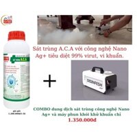 COMBO dung dịch sát trùng A.C.A  - chai 1 lit và máy phun khói khử khuẩn DISINFESH