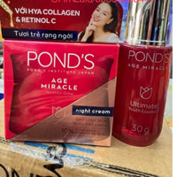 Combo Dưỡng Chất và Kem chống lão hóa ban đêm Pond's Age Miracle 50g