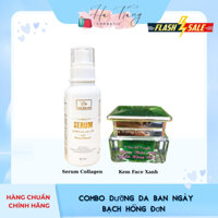 Combo Dưỡng Da Serum Collagen + Kem Face Xanh Bạch Hồng Đơn