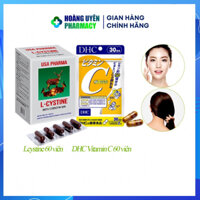 Combo dưỡng sáng da L cystine USA + Vitamin C DHC 30 ngày
