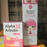 Combo dưỡng thể READY 2WHITE + viên kích trắng ALPHA ARBUTIN