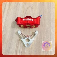 (Combo EX 135/150/155) Heo dầu 4piston Brembe (50A) + Pát sau lỗ trụ CNC - màu đỏ