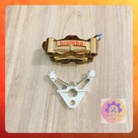 (Combo EX 135/150/155) Heo dầu 4piston Brembe (50A) + Pát sau lỗ trụ CNC - màu vàng đồng