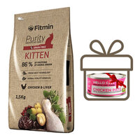 Combo Fitmin Cat Purity Kitten Thức Ăn Đặc Biệt Giàu Đạm Động Vật Dành Cho Mèo Dưới 12 Tháng Tuổi, Đang Mang Thai Và Cho Con Bú – TẶNG 1 Lon Pate Tươi Hello Cat Pate 190G