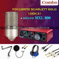 Combo Focusrite Scarlett Solo (Gen 3) + Micro MXL990
