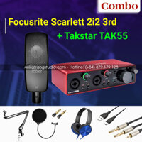 Combo Focusrite Scarlett Solo (Gen 3) + Micro takstar TAK55