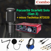 Combo Focusrite Scarlett Solo (Gen 3) + Micro AT2020